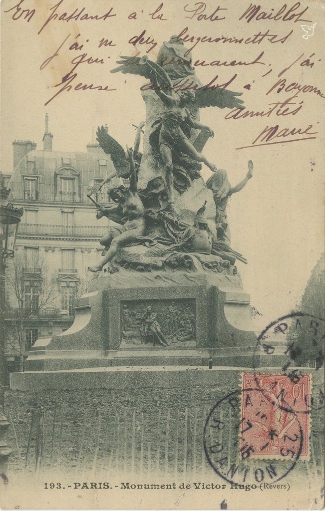ZZ193. - PARIS. - Monument de Victor Hugo (Revers).jpg