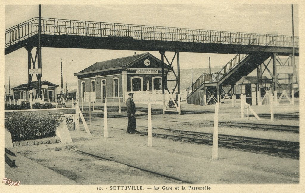 76-Sotteville - La Gare et la Passerelle - 10 Edition La Cigogne.jpg