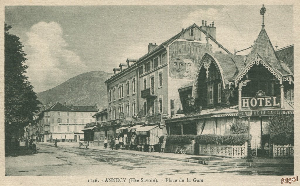 74-Annecy - Place de la Gare - 1146 L Fauraz édit à Annemasse.jpg