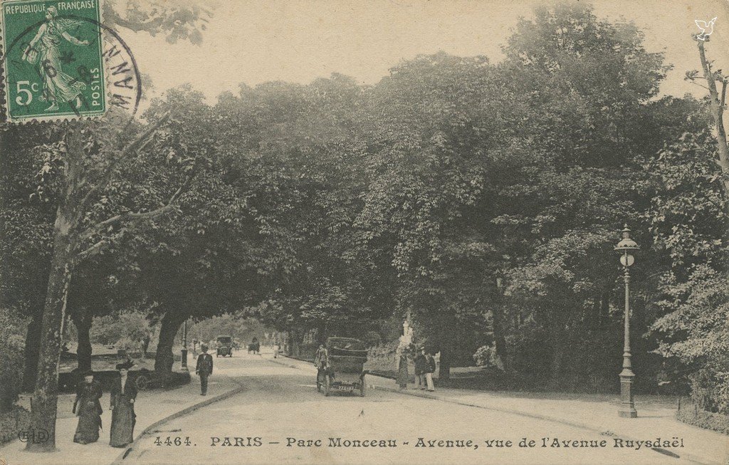 Z - 4464 - Parc Monceau - Avenue, vue de l'Avenue Ruysdaël.jpg