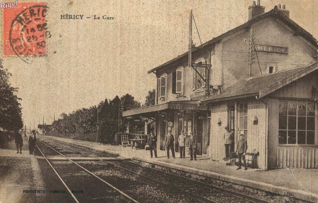 77-Héricy - La Gare - Phototypie Combier - Bègue édit.jpg