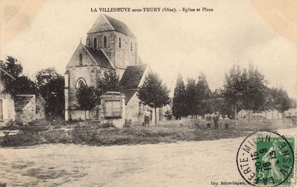 60 - LA VILLENEUVE-SOUS-THURY - Eglise et Place - Imp. Béfort-Dupuis - 19-03-24.jpg