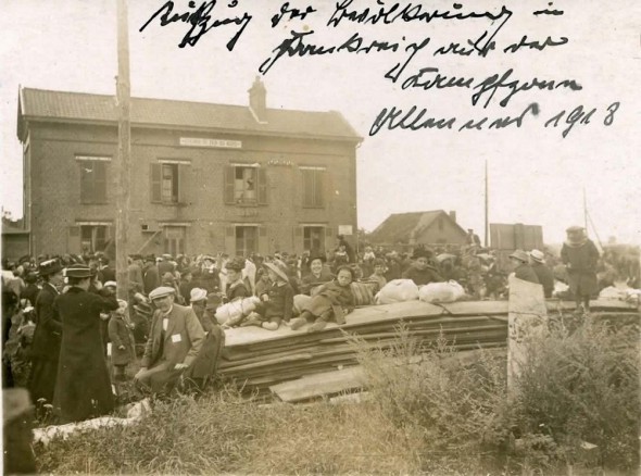 Allennes-les-Marais (Nord) - La Gare en 1918