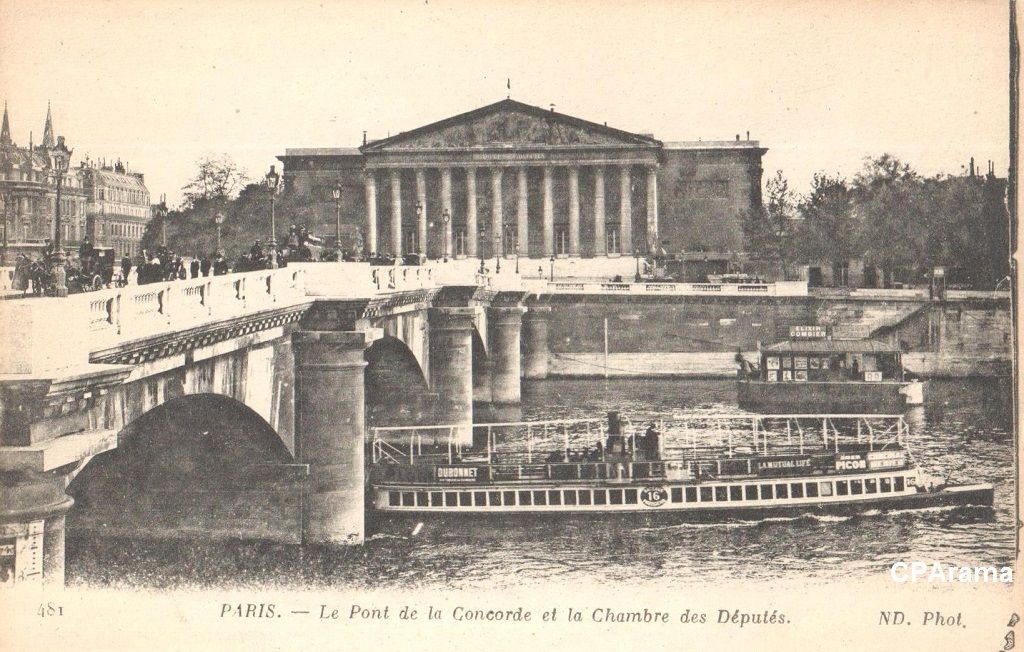 Pont et Place de la Concorde CPA " PARIS 