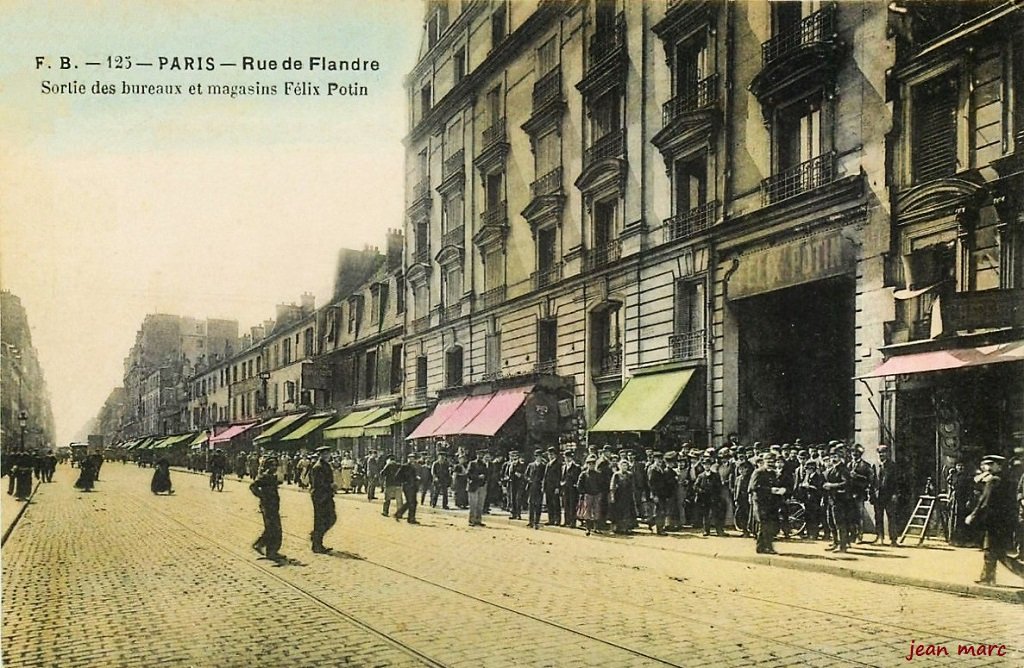 Paris XIXe - Rue de Flandre - Sortie des Bureaux et Magasins Félix Potin.jpg