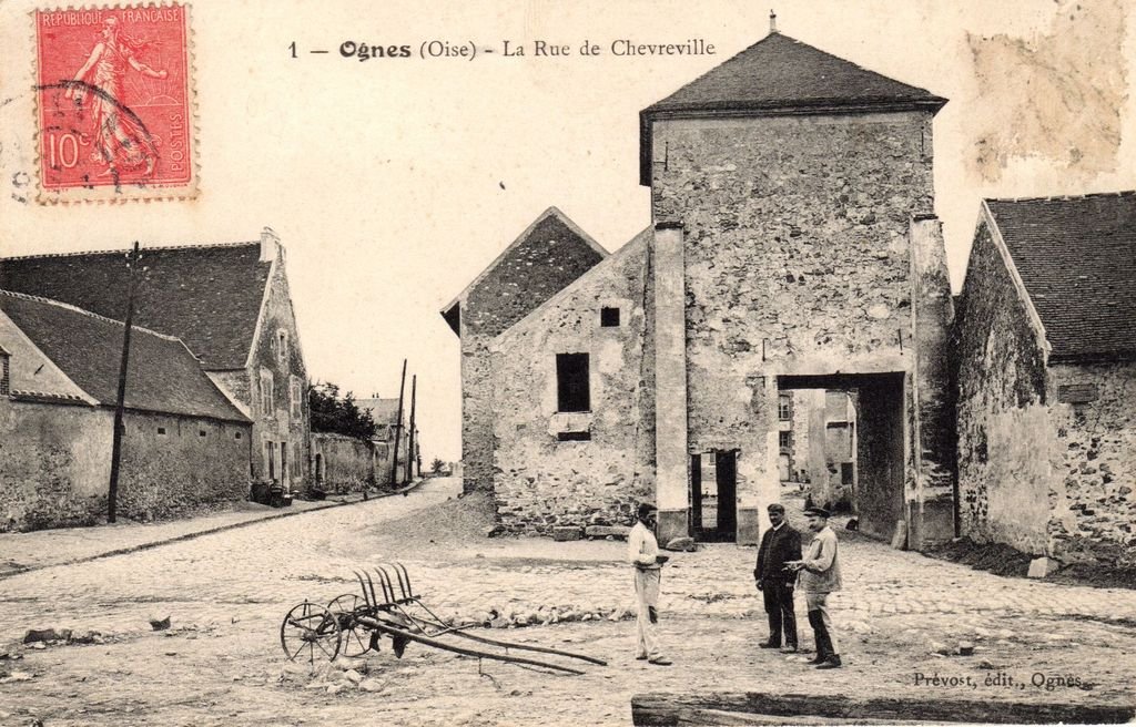 60 - OGNES - 1 D - La Rue de Chèvreville - Prévost, édit., Ognes - 17-05-25.jpg