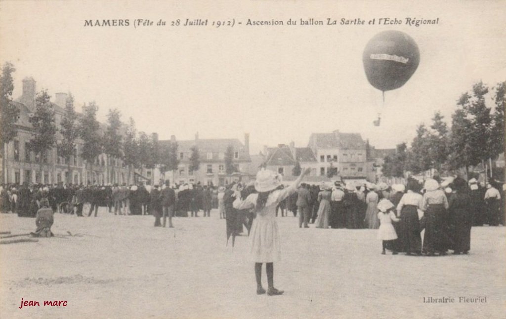 Mamers - Ascension du Ballon La Sarthe et l'Écho Régional (fête du 28 juillet 1912).jpg