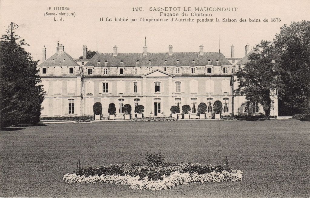 76 - SASSETOT-LE-MAUCONDUIT  - 190 - Façade du Château - L.J.  LE LITTORAL  - 07-07-25.jpg