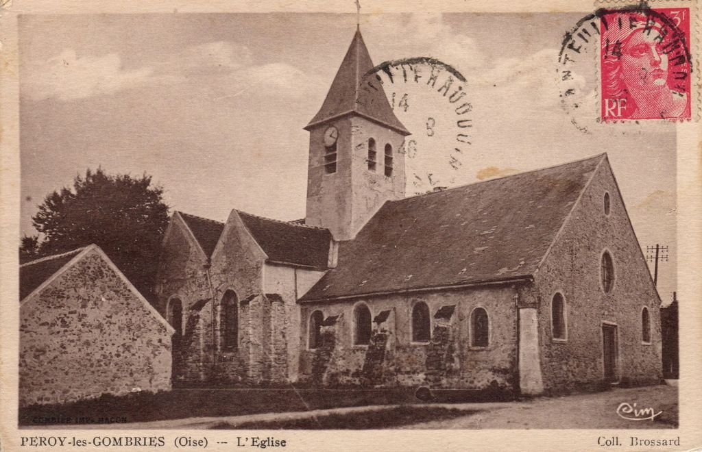 60 - PEROY-LES-GOMBRIES - L'Eglise - Coll. Brossard - 17-08-25.jpg