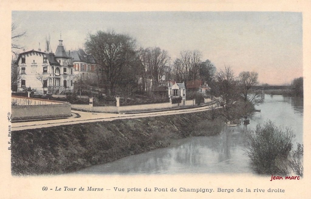 Le Tour de Marne - Vue prise du Pont de Champigny. Berge de la rive droite.jpg