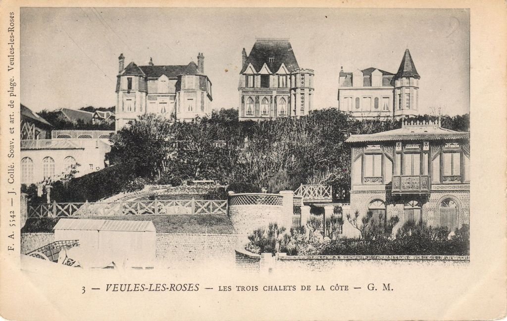 76 - VEULES-LES-ROSES - 3 - Les trois Chalets de la Côte - J. Collé. Souv. et - 23-08-25.jpg