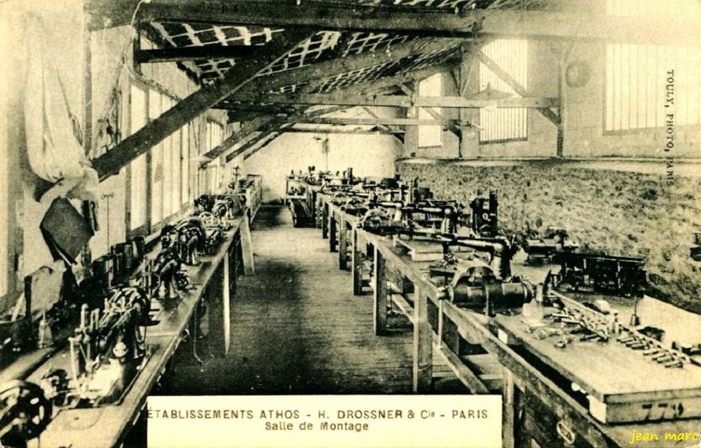 Paris XIXe - 58-60 Rue de Mouzaïa - Etablissements Athos - H Drossner et Cie - Salle de montage.jpg