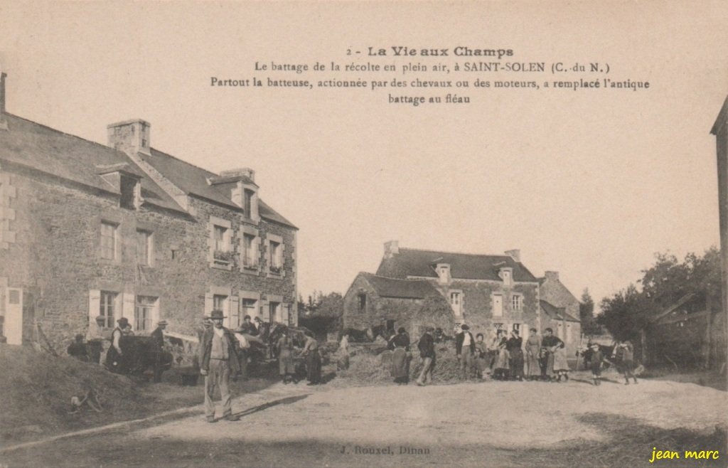 Saint-Solen - Le battage de la récolte en plein air.jpg
