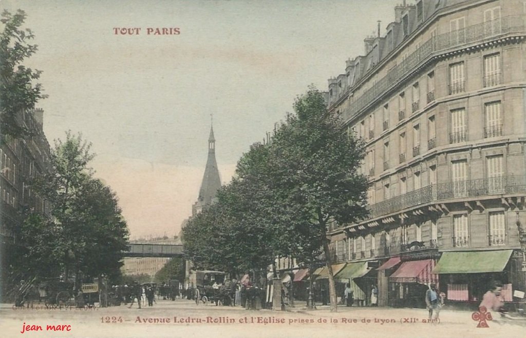 Tout Paris - 1224 - Avenue Ledru-Rollin et l'Église prises de la rue de Lyon (XIIe arrt.).jpg