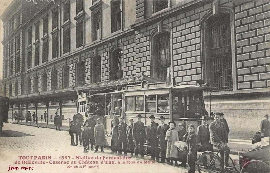 Tout Paris - 1567 - Station du Funiculaire de Belleville - Caserne du Château d'Eau à la rue de Malte (Xe et XIe arrt.).jpg