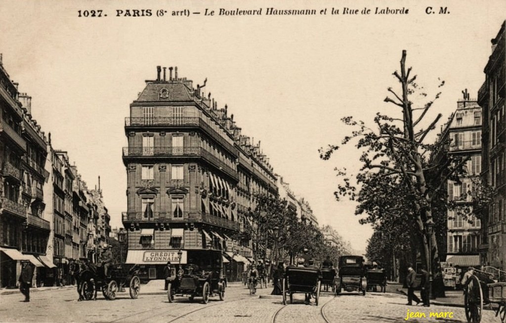 Paris VIIIe - Boulevard Haussmann et Rue de Laborde.jpg