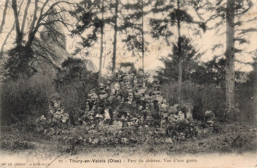 60 - THURY-EN-VALOIS - 92 - Parc du Château - Grotte  - Imp Lib Crépaux - 30-11-25.jpg