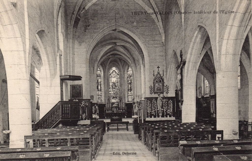 60 - THURY-EN-VALOIS - Intérieur de l'Eglise - Ed.. Delorme - 30-11-25.jpg