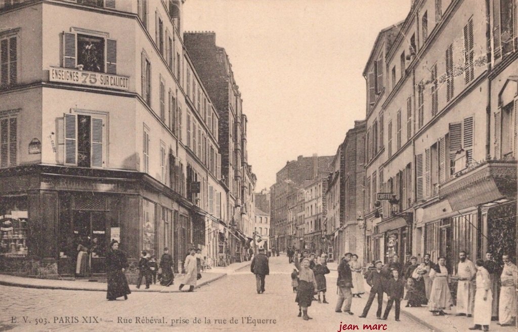 Paris XIXe - Rue Rébeval prise de la rue de l'Équerre.jpg