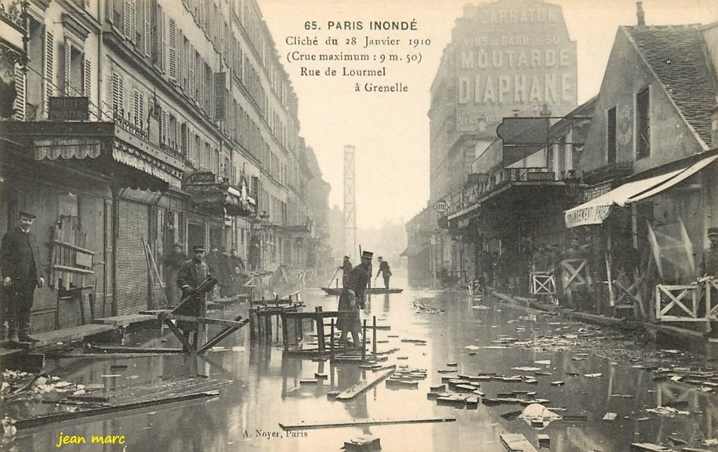 Paris XVe - Rue de Lourmel à Grenelle - Paris Inondé Cliché du 28 janvier 1910.jpg