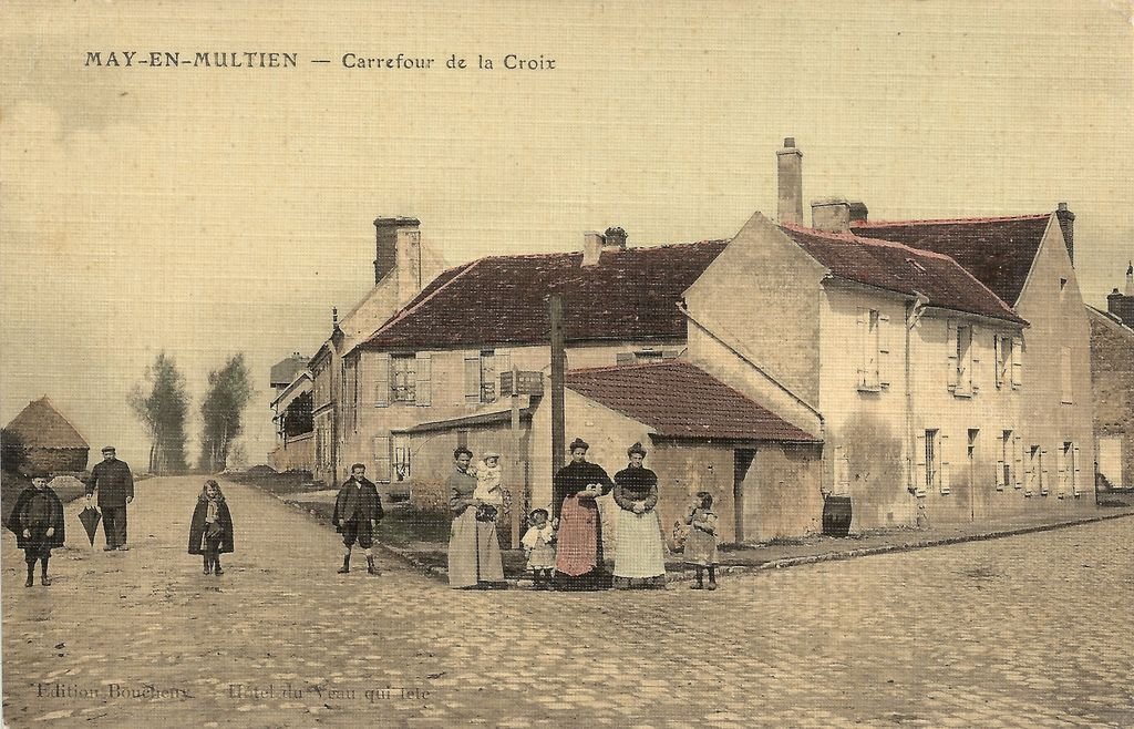 77 - MAY EN MULTIEN - Carrefour de la Croix - Coll. B. Guibert - Edition Boucheny - Hôtel du... - 23-03-15.jpg