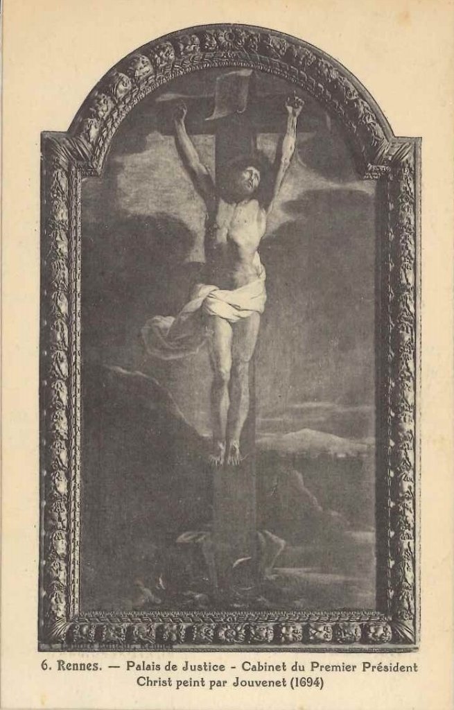 6 - Rennes - Palais de Justice - Cabinet du Premier Président. Christ peint par Jouvenet (1694).jpg