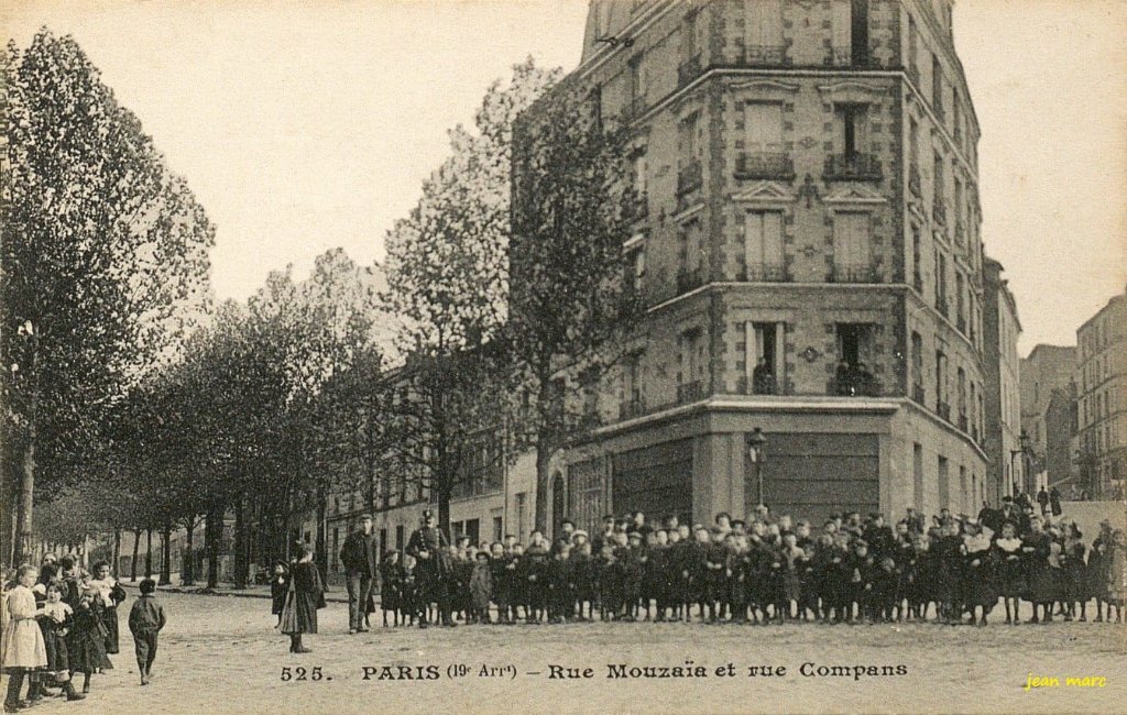 Paris XIXe - Rue Mouzaïa et rue Compans.jpg