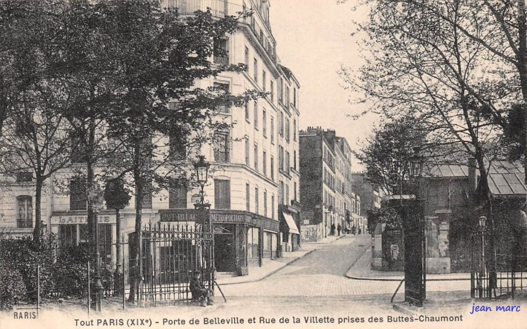 Paris XIXe - Porte de Belleville et Rue de la Villette prises des Buttes-Chaumont variante.jpg