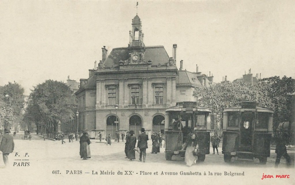 Paris XXe - La Mairie - Place et Avenue Gambetta à la rue Belgrand.jpg