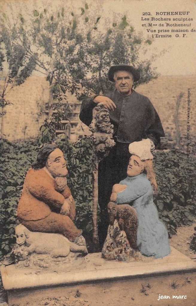 Rothéneuf - Les Rochers sculptés et Mme de Rothéneuf - Vue prise maison de l'Ermite.jpg