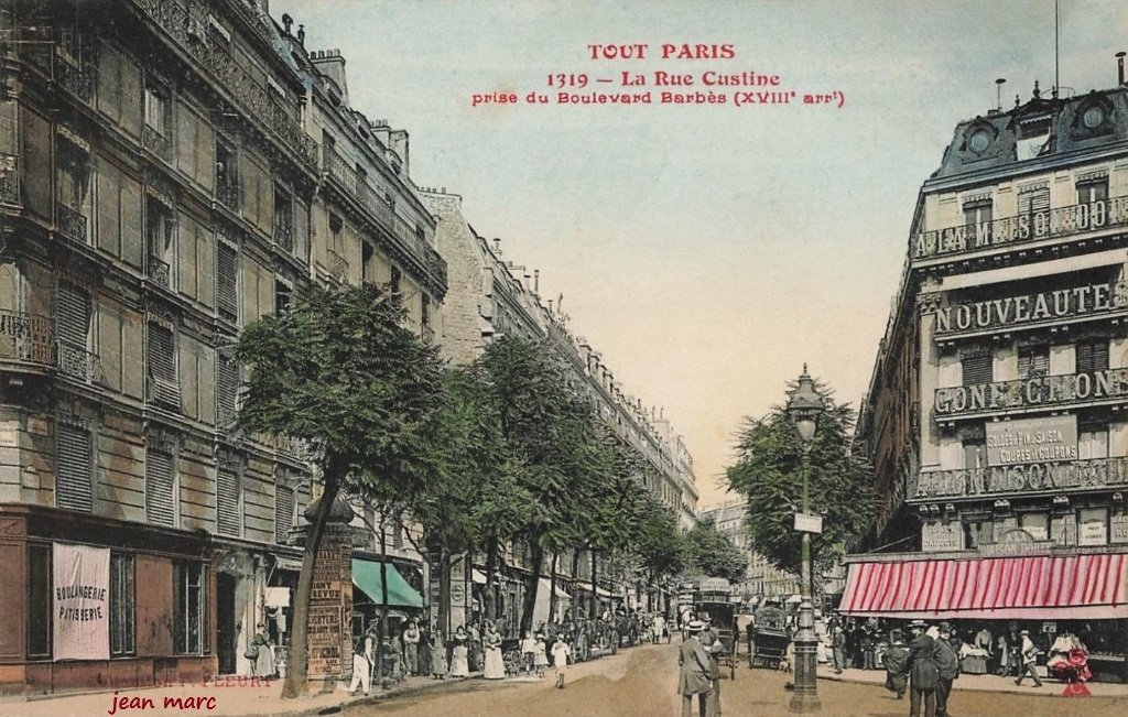 Tout Paris - 1319 - La Rue Custine prise du Boulevard Barbès (A la Maison Dorée).jpg