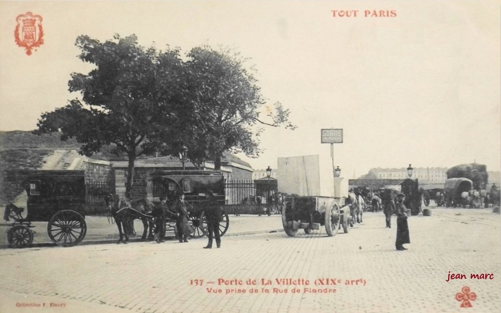 Tout Paris - 137 - Porte de la Villette - Vue prise de la rue de Flandre (XIXe arrt.) version au blason.jpg