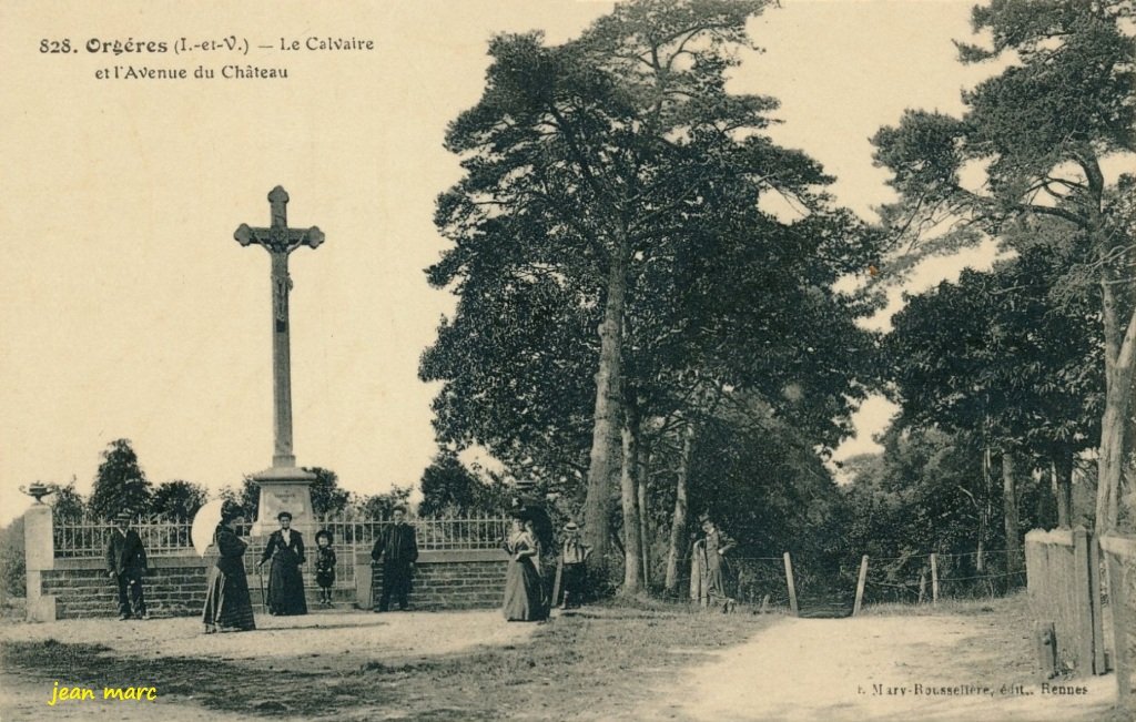 Orgères - Le Calvaire et l'Avenue du Château.jpg