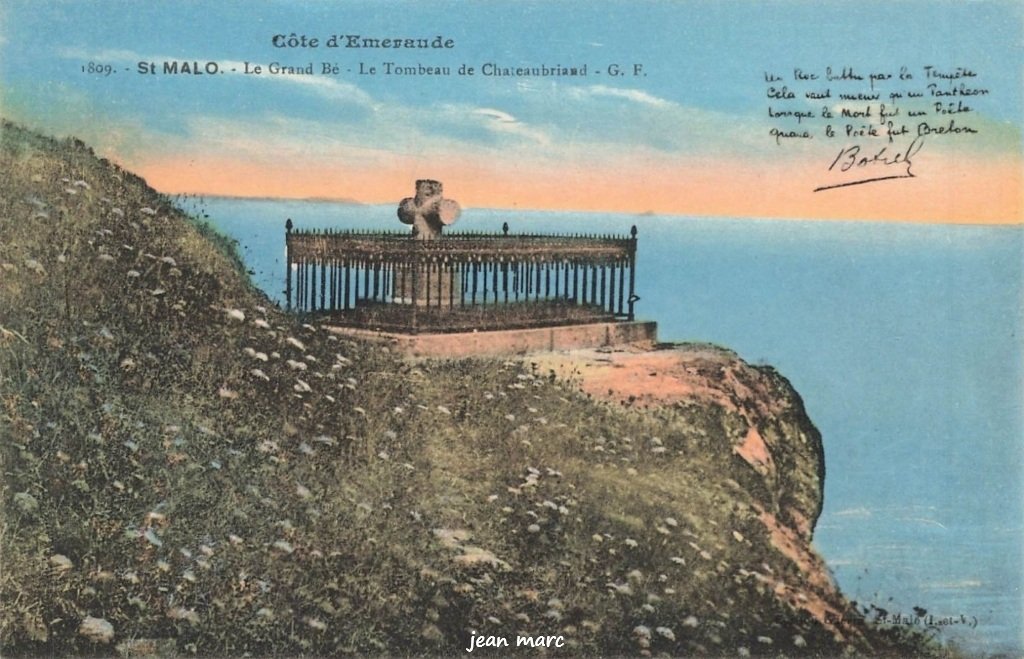 Saint-Malo - Le Grand Bé - Le tombeau de Chateaubriand 1809 GF.jpg