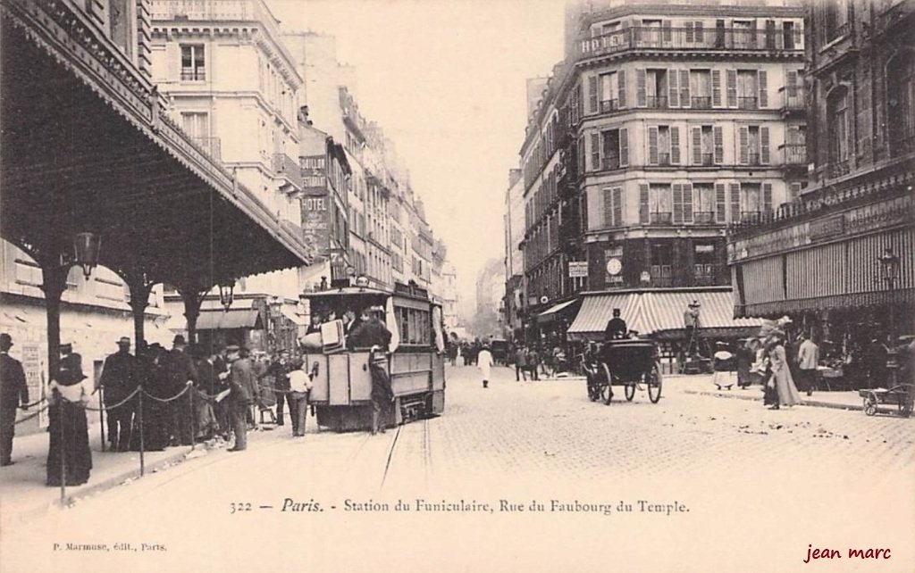 Paris - Station du Funiculaire, Rue du Faubourg du Temple.jpg
