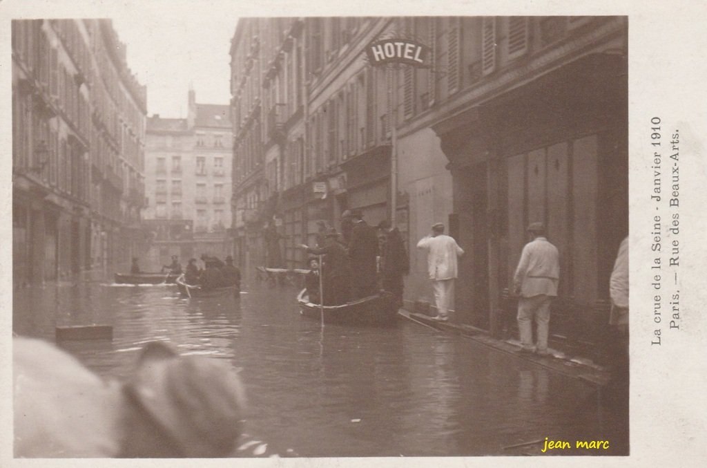 Paris VIe - Rue des Beaux-Arts - La Crue de la Seine Janvier 1910.jpg
