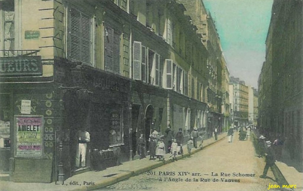 Paris XIVe - La Rue Schomer à l'angle de la Rue de Vanves.jpg