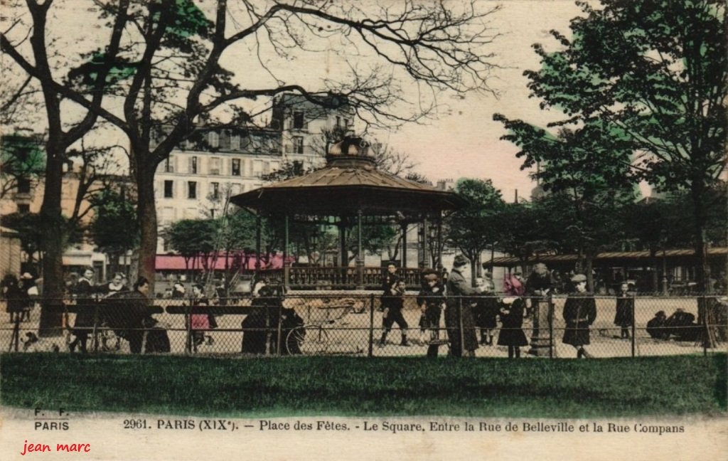 Paris XIXe - Place des Fêtes - Le Square - Entre la Rue de Belleville et la Rue Compans.jpg
