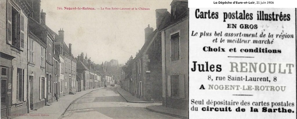 Nogent-le-Rotrou - Rue Saint-Laurent et Publicité 21 juin 1906.jpg