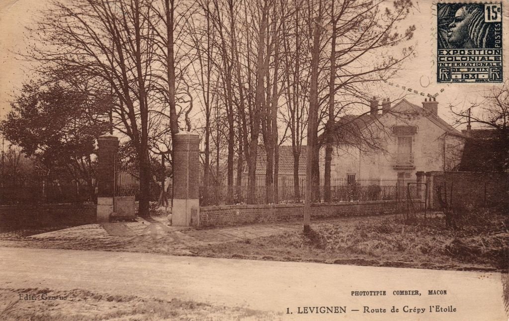 60 - LEVIGNEN - 1 - Route de Crépy l'Etoile - Edit. Grutus (sépia) - 10-06-26.jpg