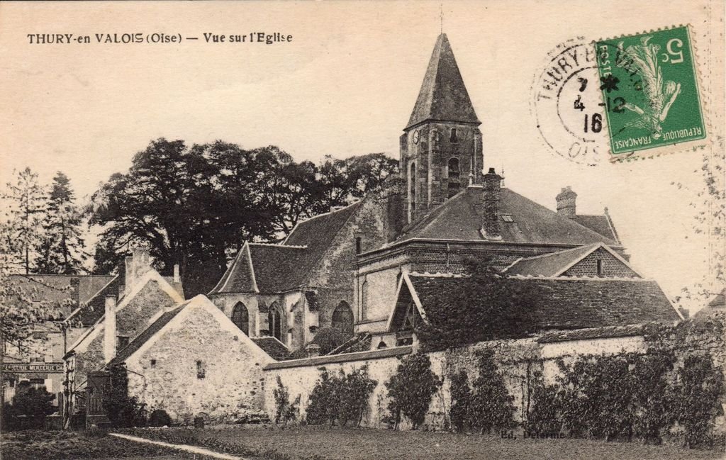 60 - THURY-EN-VALOIS - Vue sur  l'Eglise - Ed.. Delorme - 17-06-26.jpg