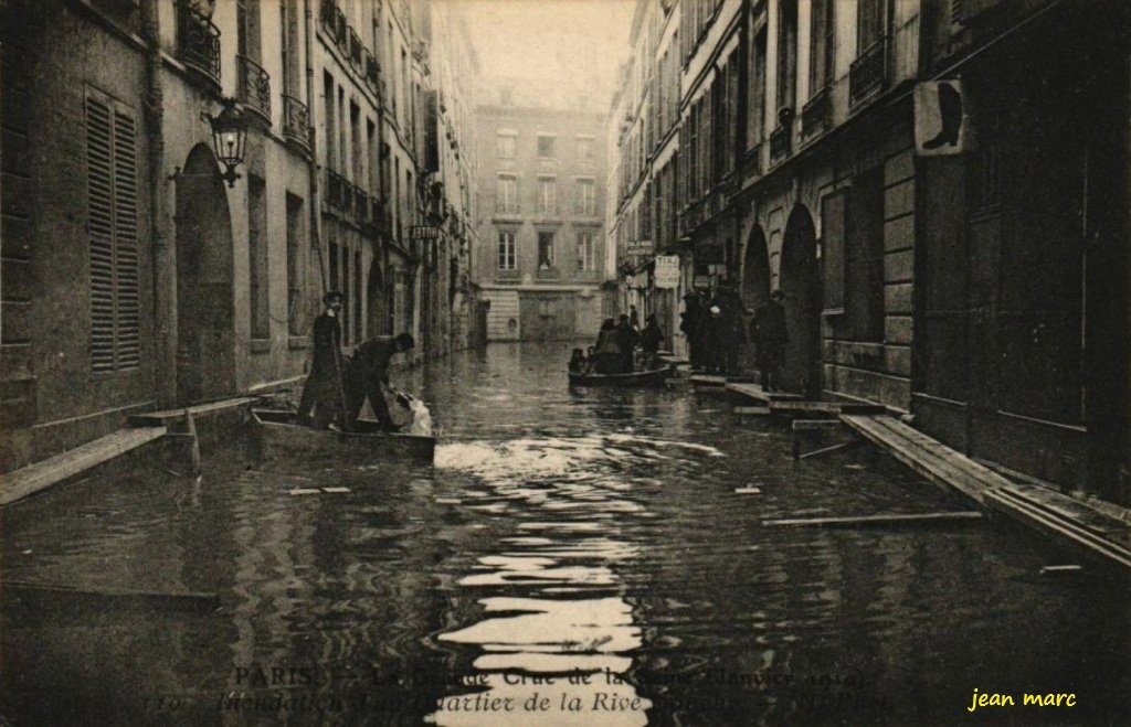 Paris - La Grande Crue de la Seine (janvier 1910) - Inondation d'un Quartier de la Rive Gauche 110 ND Phot cliché inversé Rue de Savoie.jpg