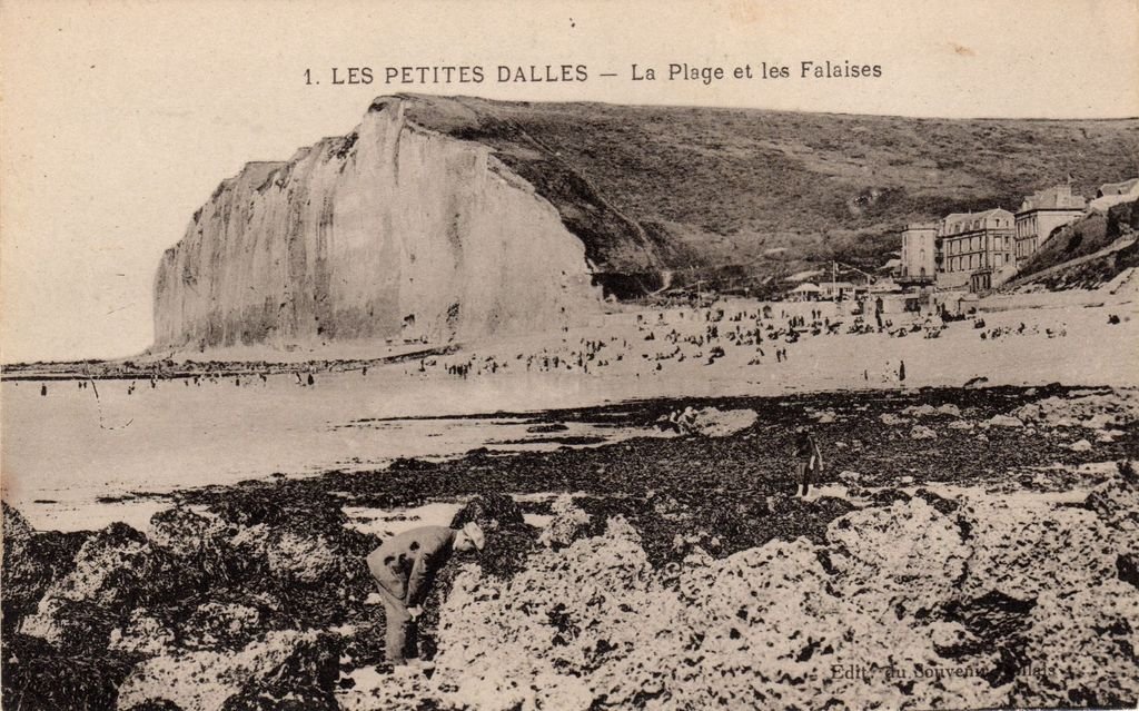 76 - LES PETITES DALLES - 1 - La Plage et les Falaises - Edit. du Souvenir Dallais - 24-06-26.jpg