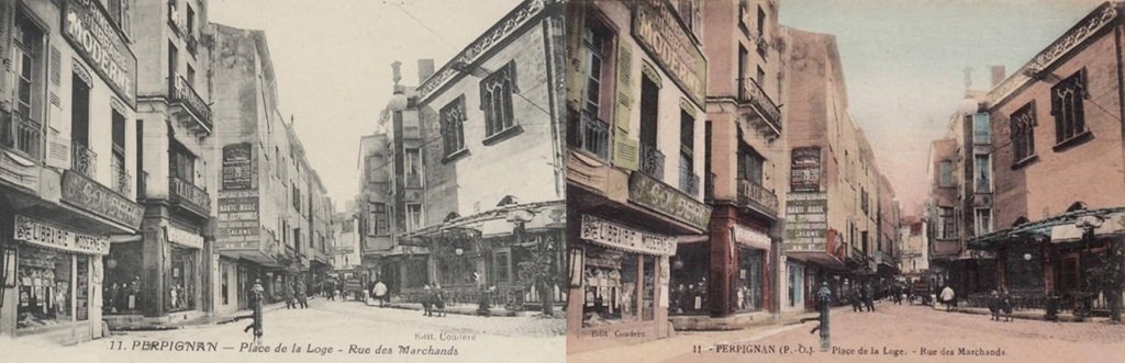 Perpignan - Place de la Loge - Rue des Marchands (édition Couderc).jpg