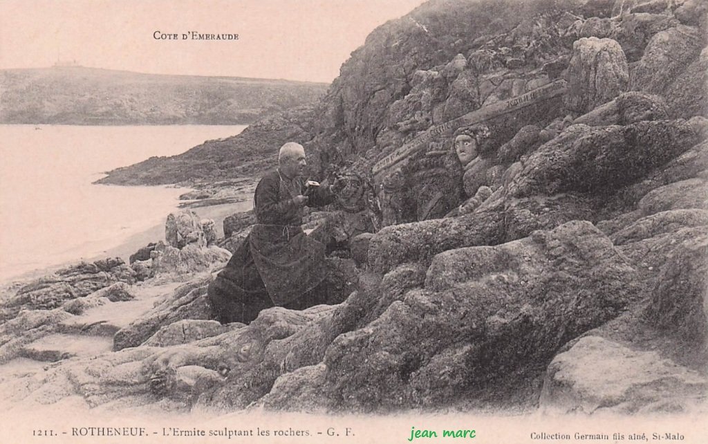 Rothéneuf - L'Ermite sculptant les Rochers.jpg