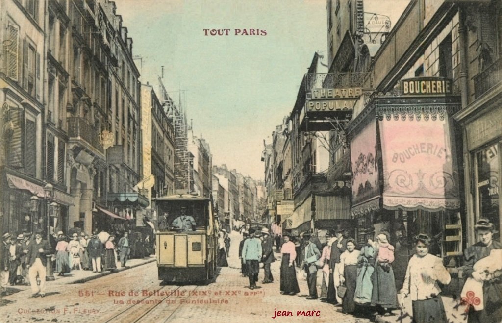 Tout Paris - 551 - Rue de Belleville - La descente du Funiculaire version colorisée.jpg