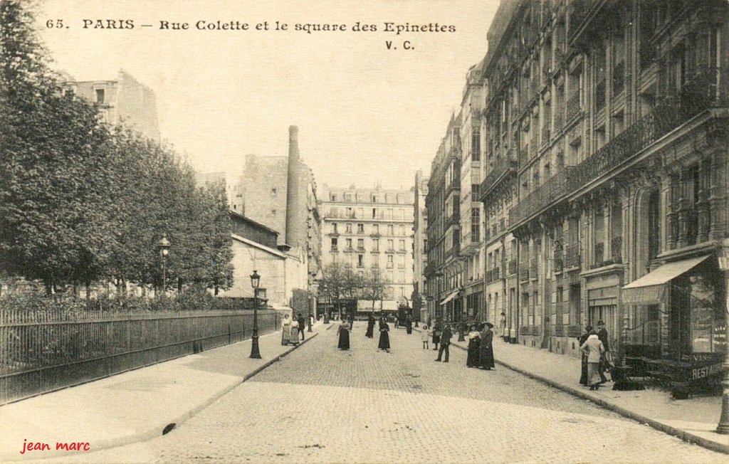 Paris XVIIe - Rue Colette et le Square des Épinettes.jpg