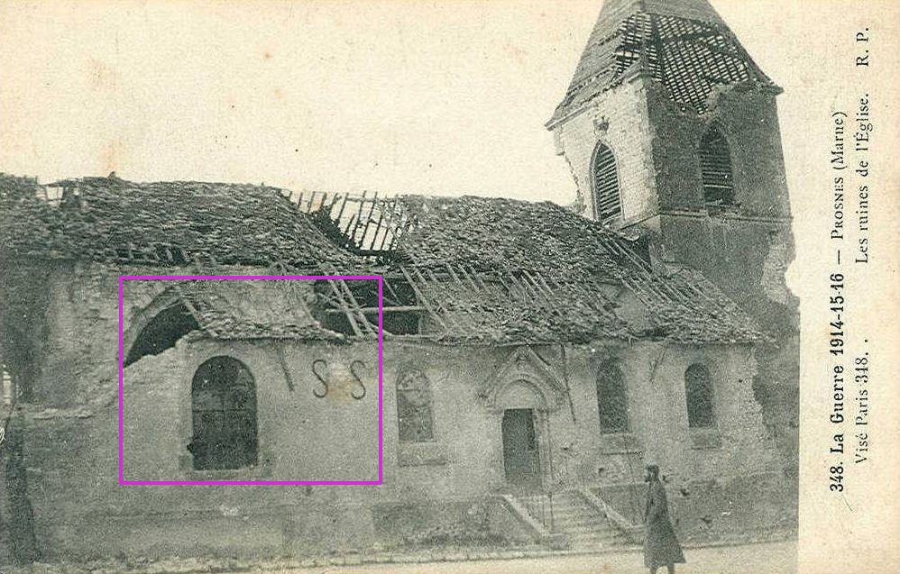 348. La guerre 1914-15-16 -Prosnes (Marne)<br />        Les ruines de l'église