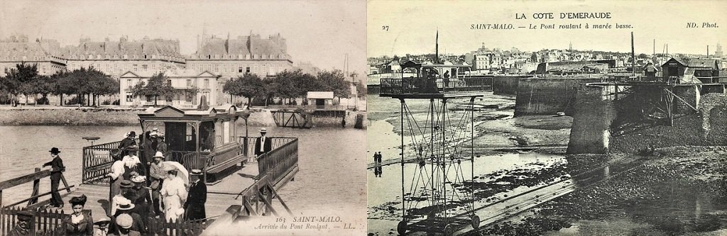 Le Pont Roulant, vue prise de la rive de Saint-Servan ; en face Saint-Malo - 2 vue prise de Saint-Malo guérite.jpg