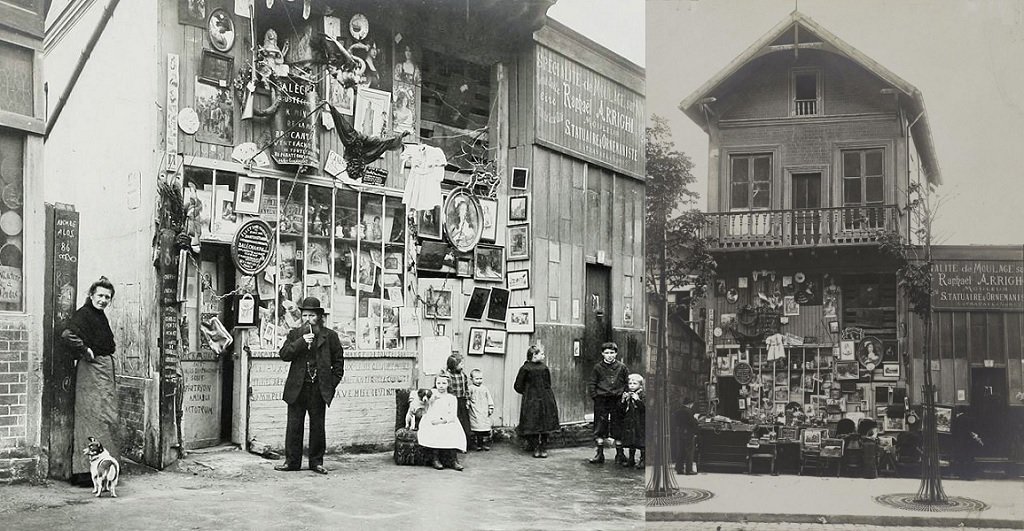 Auguste-Constant Daléchamps devant son bric-à-brac - Maison du bric à brac de Daléchamps 84 rue Caulaincourt.jpg